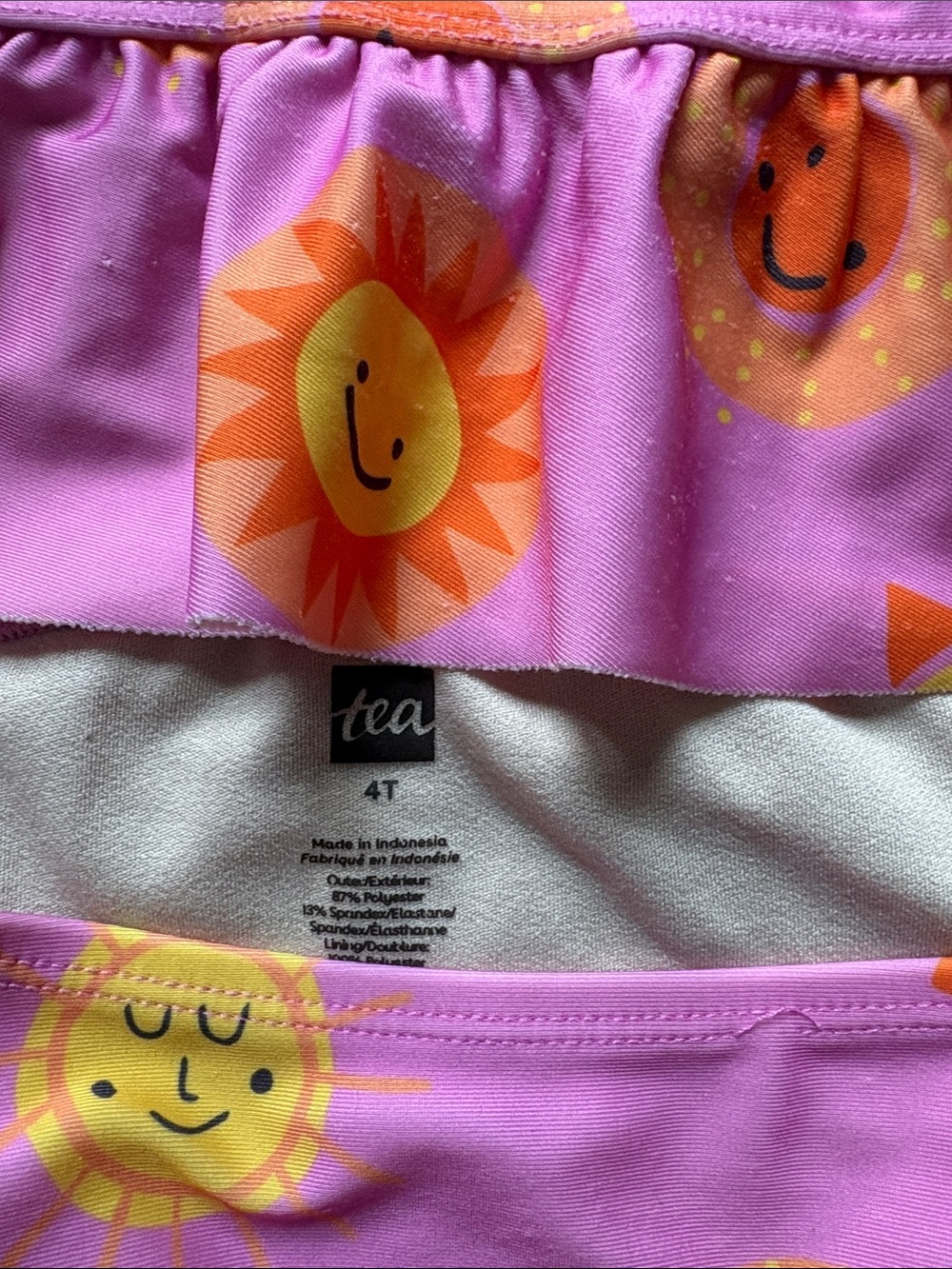 Tea Collection Pink Sun Ruffle Swim Set - Girls 4 - Picture 2 of 5
